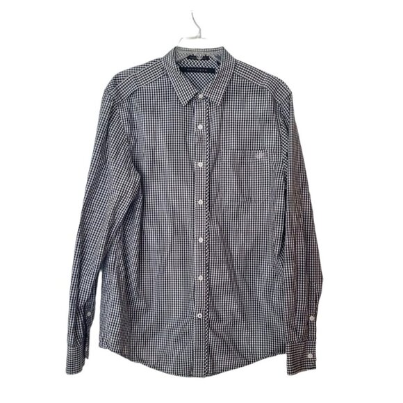 Sean John Dress Shirt Tailored Fit Black Checkered Diamond Mens Large EUC - Picture 1 of 9